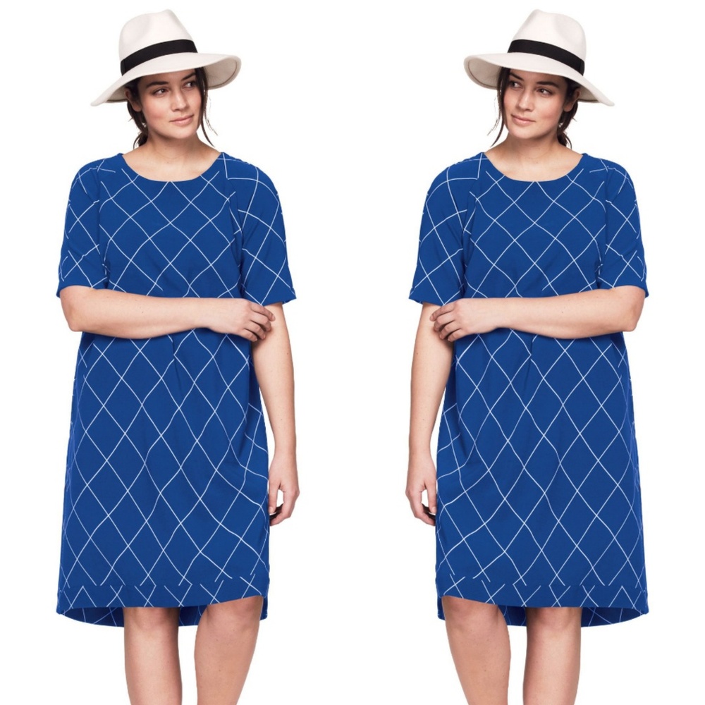 Short sleeve shift dress by Ellos Sz 30W/32W